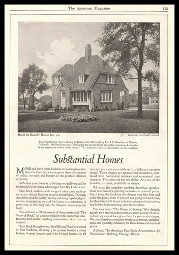 1922 american face brick home - american,